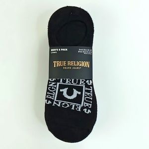True Religion Men's 6 Pack Liners Sock Size 10-13 Shoe Size 8-12.5